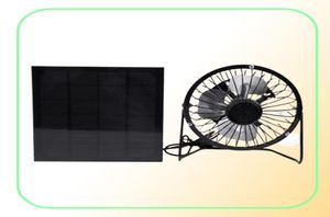 Ventilador de ventilación de refrigeración de 4 pulgadas de alta calidad, Panel de energía Solar USB, ventilador de hierro para el hogar, oficina, viajes al aire libre, pesca 5677735