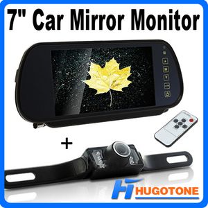 Caméra de recul HD 7 pouces pour voiture, moniteur de rétroviseur, écran LCD TFT avec vision nocturne IR, caméras de sauvegarde LED