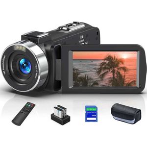 Caméra vidéo de haute qualité 8K 64MP avec zoom numérique 18x, écran de feuillette de 30 pouces, carte SD de 32 Go, télécommande, deux batteries - parfait pour le vlog YouTube