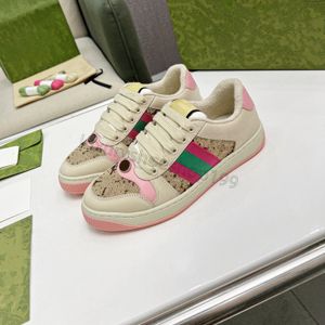 Alta calidad A pequeños zapatos sucios Diseñador de zapatos casuales Screener Zapatillas de deporte tablero Hombres Mujeres Zapatillas de deporte Clásico Azul Rosa Raya de cristal Low Top Zapatos de cuero real 35-45