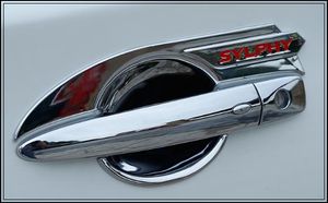 Bol de décoration de poignée de porte en ABS chromé 4 pièces de haute qualité avec logo pour Nissan SYLPHY/Sentra 2016-2018