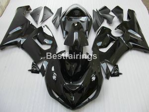 Kit de carénage en plastique ABS de haute qualité pour Kawasaki Ninja ZX6R 2005 2006 ensemble de carénages noir brillant ZX6R 05 06 ZM61