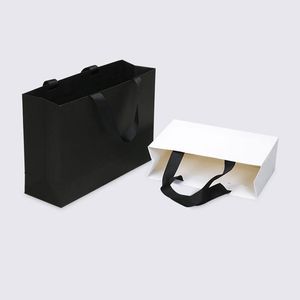 Bolsa de papel kraft marrón blanco de alta calidad con asa bolso de fiesta de boda Zapatos de tela de moda bolsas de papel de regalo Festival para regalos Joyería Fiesta de cumpleaños