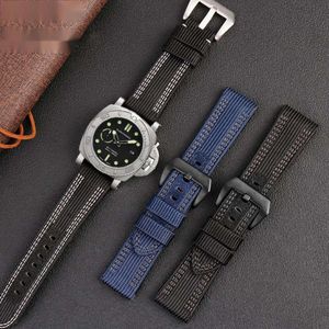 Bracelet de montre en toile de haute qualité pour Panerai Pam00984 985 Sneaking 441 Fat Sea Series, bracelet en cuir et toile de Nylon, 24mm 26mm