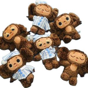 Juguete de peluche cheburashka de alta calidad mono de ojos grandes con ropa muñeca Rusia Anime bebé chico dormir apaciguar muñeca juguetes para niños 220121