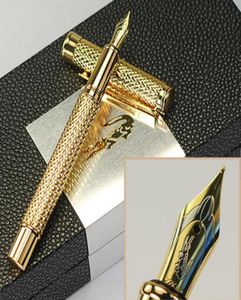 Crocodile de alta calidad M Nib Gold Metal Fountain Pen Smorteery Fashion Writing Ink Pens para Birthday Gift4497983
