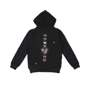 Sweats à capuche pour hommes de haute qualité Com Des Garcons PLAY Sweatshirt CDG Noir Multiheart Zip Up Sweat à capuche XL Marque Noir Gros