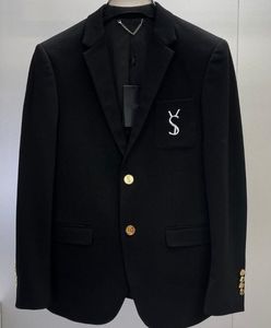 Traje de hombre de diseñador de alta calidad, chaqueta tipo Blazer para hombre de lujo con bordado de letras blancas y negras, chaqueta {categoría}