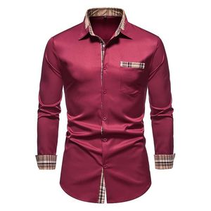 Designer de haute qualité mens shirt imprimé à manches courtes revers affaires polyvalent Designer géométrique Plaid Fashion manches longues Polo Neck Shirt Classic S-2XL