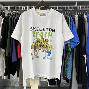 Créateur de haute qualité de galeries de T-shirts de luxe SKELETON BEACH TEE Skull Beach Thème Imprimé département à manches courtes en coton d'été T-Shirt Tee Tops Taille S-XL