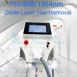 Máquina de depilación láser de diodo de alta calidad Depiladora permanente e indolora Rejuvenecimiento de la piel Sistema de súper enfriamiento Último dispositivo de 3 longitudes de onda 808 755 1064 nm