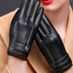 Gants en cuir pour femmes, élégants, de haute qualité, thermiques, tendance, automne et hiver