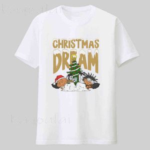 Harajuku de alta calidad Impresión gráfica t shirt corto Navidad sueño unisex impresión personalizada manga gráfica collar redondo camiseta camisa g1217