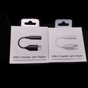 Accesorios para auriculares de alta calidad Jack USB-C macho a 3,5 mm Tipo C cables Adaptador AUX audio hembra Jacks Auricular para Samsung S20 S21 nota 10 20 plus con chip Retail Box