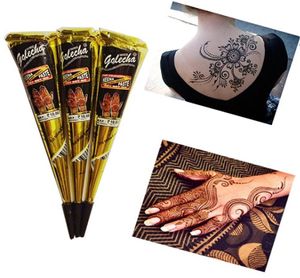 Pintura para tatuaje de Henna de alta calidad para arte corporal, pasta de Henna para tatuaje Natural Inaian para dibujo corporal, tatuajes árabes marrones 9987633