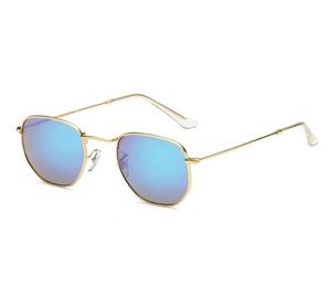 Gafas de sol hexagonales de alta calidad para mujer, lentes de cristal, gafas de sol de lujo para hombre, color, gafas de diseño, bisagra de metal, marca de moda 8372791