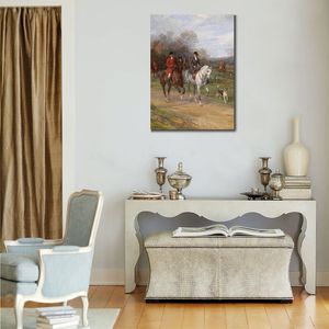 Alta calidad Heywood Hardy pintura lienzo arte pareja montando con sus perros hechos a mano caballos perros cuadro decoración de pared