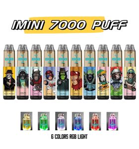 Imini de haute qualité 7000 Puffs Dlissable E Cig Kit 7k 8k 9k Puff Stick Stick Strawberry Double saveurs Vape 15 ml 850 MAH AIR-ADADUSTALE 0% 2% 3% 5% Gorilles ou Tornado Design