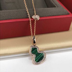 Collar de joyería de alta calidad Collares de calabaza de botella de diamantes de acero clásico Chapado en oro de 18 k Mujeres Suerte al por mayor