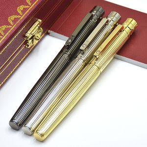 Haute qualité Santos série Ca métal stylo à bille roulante argent doré rayure papeterie bureau Schoo fournitures écriture lisse Gel stylos