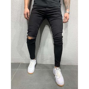 Jeans à petites jambes élastiques et serrés pour hommes, haute qualité, coupe dorée