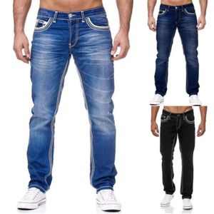 Jeans Slim à Double ligne pour hommes, haute qualité, classique doré, trois couleurs, nouveau Style