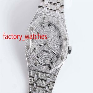 Montres pour hommes de haute qualité Chiffres arabes boîtier en argent glacé Diamond Face Watch 42MM Automatic Mechanical MEN Wristwatch241W