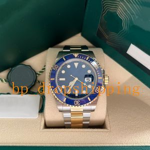 High-Quality Mens Watches 40mm Ceramic Bezel Automatic Mechnical Watch Two tone 904L Steel Asia Movement Blue Cadran Luminous Crystal Ref.126613 Men Wristwatches