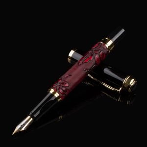 Haute qualité Metal Dragon clip luxe stylo plume stylo à encre Nib Iraurita caneta tinteiro papeterie Penna stilografica Stylo prune