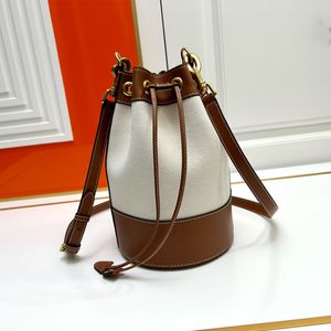 Haute qualité Mini sac seau Top luxe Designer bandoulière sac à main femme mode lin cuir sac à main sac à main en gros
