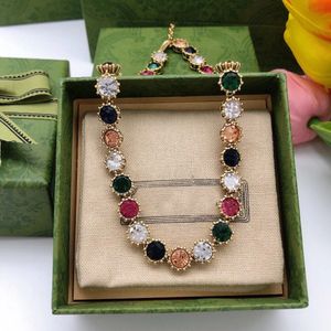 Collier de haute qualité Designer pour femmes hommes chaîne en or papillon abeille vintage cuivre chaîne à maillons cubains incrusté de cristal multicolore bijoux de marque cadeau d'amoureux de mariage