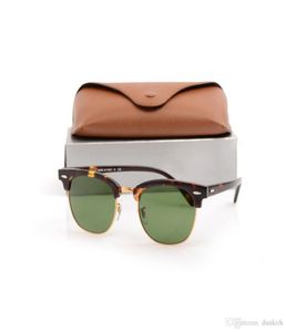 Nouvelle qualité Fashion Master Metal Hinge Sunglasses planter des lunettes de soleil noir Club Mens Lunettes de soleil verres pour femmes avec étuis marron9727309