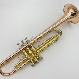 Instrument de trompette professionnel de haute qualité pour les débutants à jouer de la trompette gauche à poignée inversée en bronze phosphoreux plaqué or