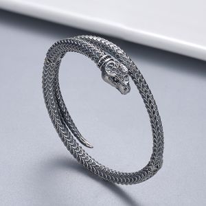 Brazalete de serpiente de plata de alta calidad para hombres y femeninos joyas de moda de diseñador clásico