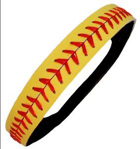 Bandeaux de couture de softball jaune en cuir véritable de haute qualité au total 20 couleurs