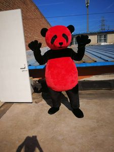 Disfraz de mascota de panda rojo de lujo con imágenes reales de alta calidad, disfraz de personaje de dibujos animados, tamaño adulto, envío gratis