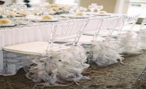 Fundas para sillas con volantes de alta calidad, fajas clásicas de organza para sillas de boda, suministros nupciales, decoraciones 8136381