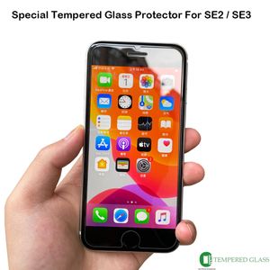 Protecteur d'écran de haute qualité pour iPhone 7 8 SE2022 SE3 2 verre trempé sans bord blanc Film de protection 2.5D 9H
