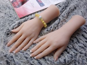 Maniquí de mano realista de silicona de alta calidad, manos simuladas para exhibición de joyería de anillo con clavos
