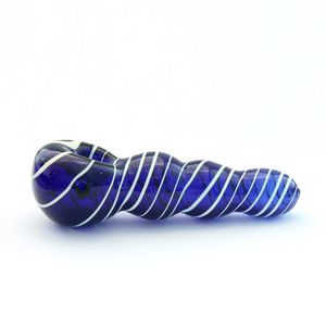 Pipe à fumer de haute qualité en forme de chenille à rayures bleues et blanches