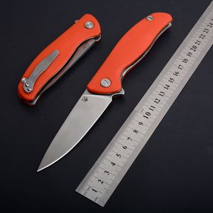 Cuchillo de bolsillo de hoja plegable de acero inoxidable de alta calidad, mango de ABS naranja, cuchillo de supervivencia para caza al aire libre, utilidad de regalo