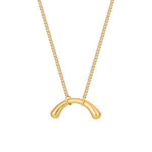 Gargantilla con cadena de serpiente para mujer, dijes de arco Circular minimalistas de lujo, de acero inoxidable de alta calidad, joyería