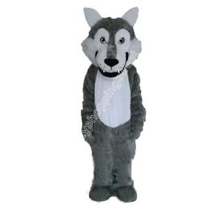 Disfraz de Mascota de lobo gris de tamaño adulto súper personalizado de alta calidad, trajes peludos, disfraz de felpa de Anime para fiesta, disfraz de juego