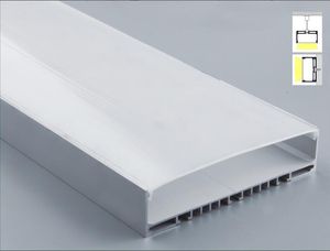 Profilé en aluminium anodisé en forme de U super large de haute qualité pour bandes LED avec couvercle et embouts pour bande LED à double rangée, livraison gratuite
