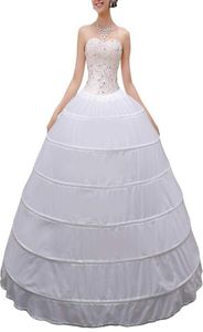 Enagua de crinolina de alta calidad para mujer, vestido de baile, falda de 6 aros, enagua larga para boda, vestido de novia, vestido de baile 2963444