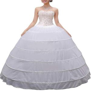 High Quality Women Crinoline Petticoat Ballgown 6 Hoop Skirt Slips Long Underskirt for Wedding Bridal Dress Ball Gown201t9677203243a