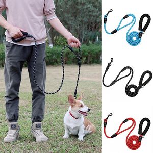 Correas de nailon duraderas para mascotas, resistentes, reflectantes, con cuerda para perros de 1,8 M, medianas y grandes