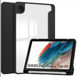 Coque arrière en acrylique transparent haute transparence avec trou pour stylo 2023, 8,7 pouces SM-X110 SM-115, étui pour tablette pour Samsung Galaxy Tab A9 plus