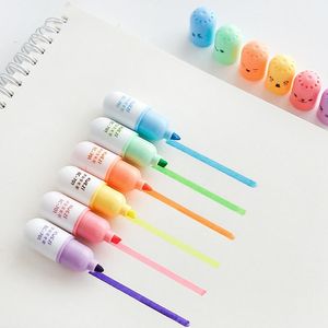 Highlighters 6 PC/Pack of Creative Shape Mini Color Candy Highlighter Marker Pen Gift Stationery