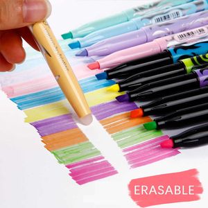 Highlighters Erasable Highlighters Fluorescent Highlighter Pen Markers Pastel Drawing Pen for Student School Office Supplies Cute Stationery J230302